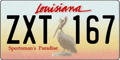 LA license plate ZXT167