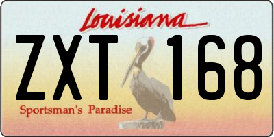 LA license plate ZXT168