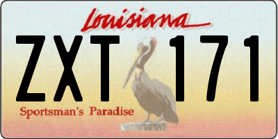 LA license plate ZXT171