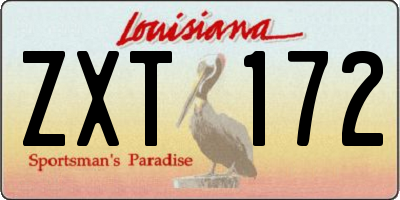 LA license plate ZXT172