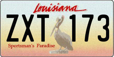 LA license plate ZXT173