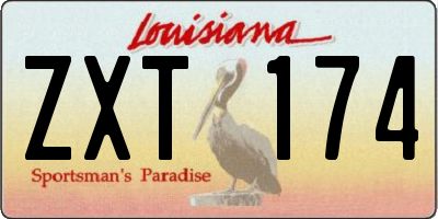 LA license plate ZXT174