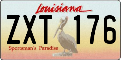 LA license plate ZXT176