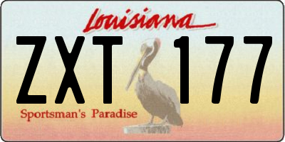 LA license plate ZXT177