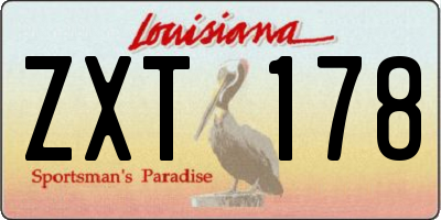 LA license plate ZXT178