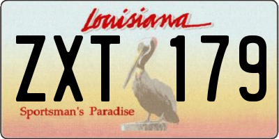 LA license plate ZXT179