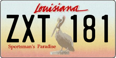 LA license plate ZXT181