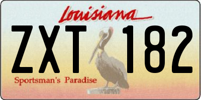 LA license plate ZXT182