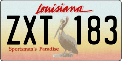 LA license plate ZXT183