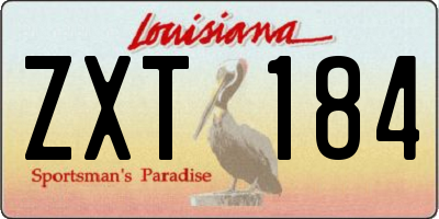 LA license plate ZXT184