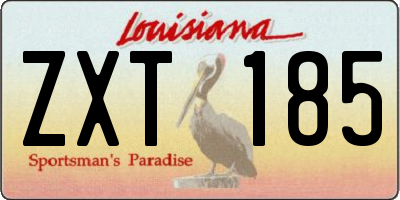 LA license plate ZXT185
