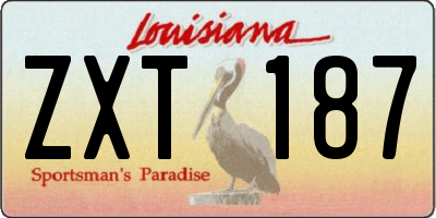 LA license plate ZXT187