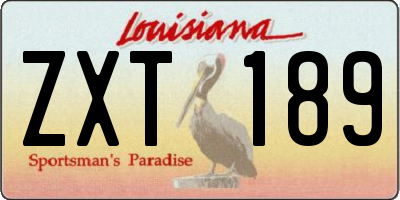 LA license plate ZXT189