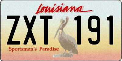LA license plate ZXT191