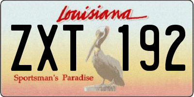 LA license plate ZXT192