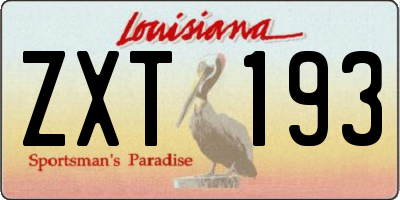 LA license plate ZXT193