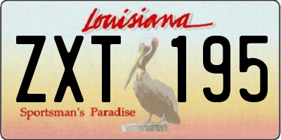 LA license plate ZXT195