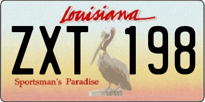 LA license plate ZXT198