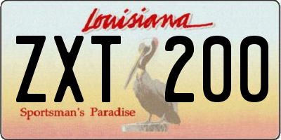 LA license plate ZXT200