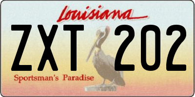 LA license plate ZXT202