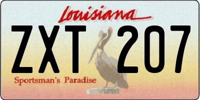 LA license plate ZXT207