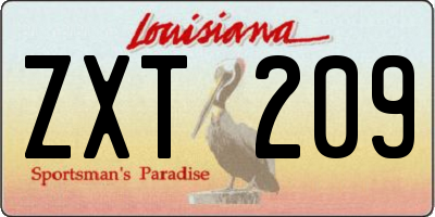 LA license plate ZXT209