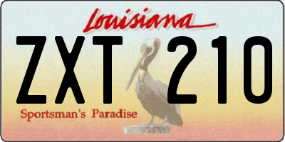 LA license plate ZXT210