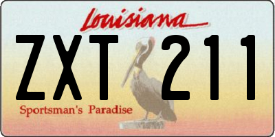 LA license plate ZXT211