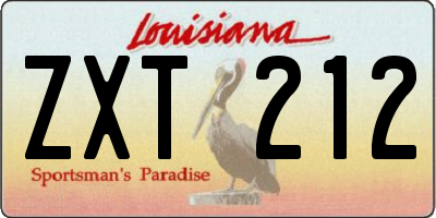 LA license plate ZXT212