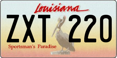 LA license plate ZXT220