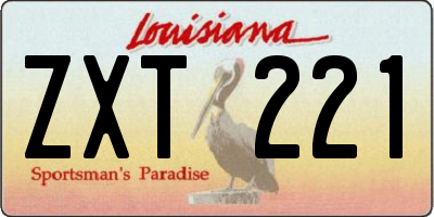 LA license plate ZXT221