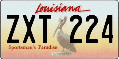 LA license plate ZXT224