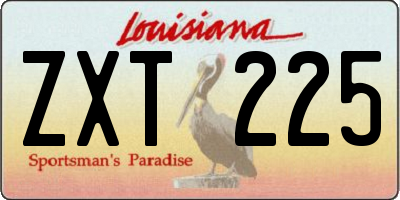 LA license plate ZXT225