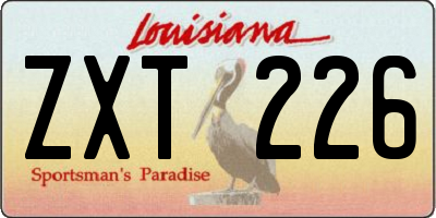 LA license plate ZXT226