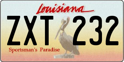 LA license plate ZXT232