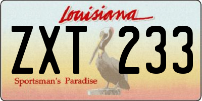LA license plate ZXT233