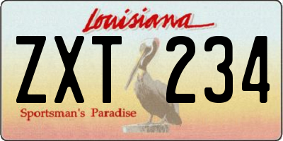 LA license plate ZXT234