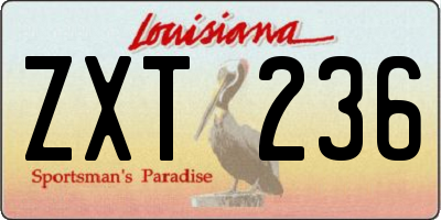 LA license plate ZXT236
