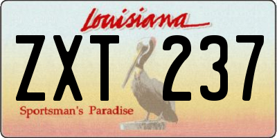 LA license plate ZXT237