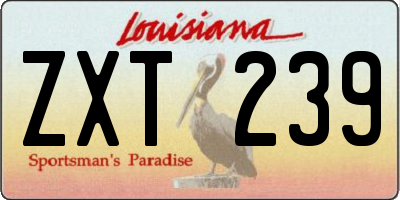 LA license plate ZXT239