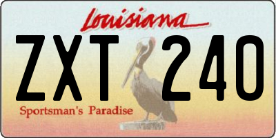 LA license plate ZXT240