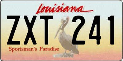 LA license plate ZXT241