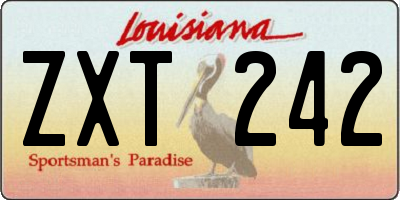 LA license plate ZXT242