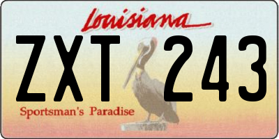 LA license plate ZXT243