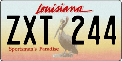 LA license plate ZXT244