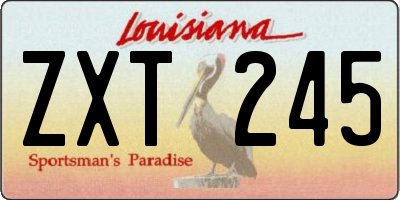 LA license plate ZXT245