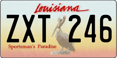 LA license plate ZXT246