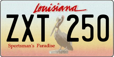 LA license plate ZXT250
