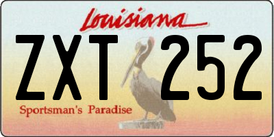 LA license plate ZXT252