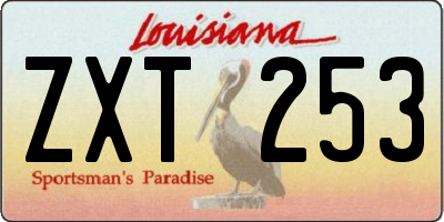 LA license plate ZXT253